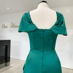 Honey Couture ESMERELDA Emerald Green Off Shoulder Corset Bustier Formal Dress NEW ARRIVALS