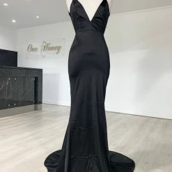 NEW ARRIVALS Honey Couture MILEE Black Low Back Mermaid Evening Gown Dress 13 NEW ARRIVALS Honey Couture MILEE Black Low Back Mermaid Evening Gown Dress