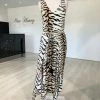 SHOP BY DRESS COLOUR Label Of Love White Tiger Animal Print Drawstring Maxi Dress