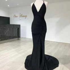 Honey Couture LUREX Black Sparkle Mermaid Evening Gown Dress NEW ARRIVALS 14 Honey Couture LUREX Black Sparkle Mermaid Evening Gown Dress NEW ARRIVALS