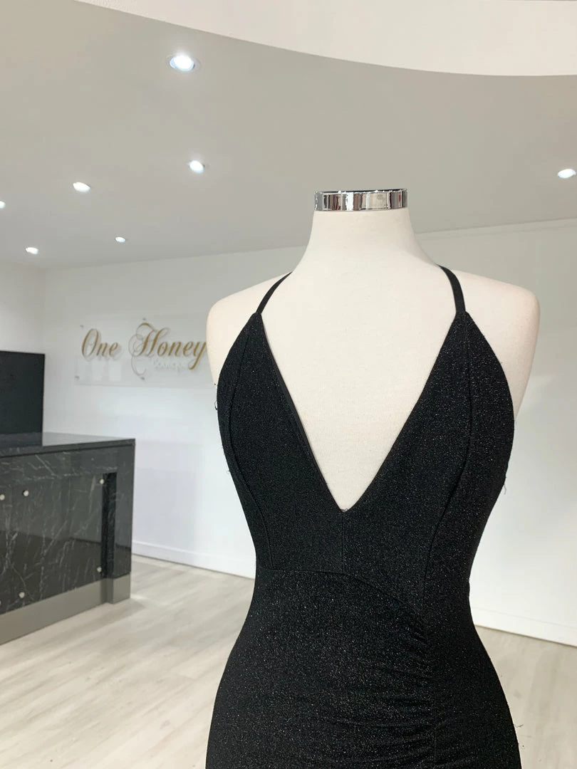 Honey Couture LUREX Black Sparkle Mermaid Evening Gown Dress NEW ARRIVALS 10 Honey Couture LUREX Black Sparkle Mermaid Evening Gown Dress NEW ARRIVALS