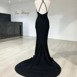 Honey Couture LUREX Black Sparkle Mermaid Evening Gown Dress NEW ARRIVALS 17 Honey Couture LUREX Black Sparkle Mermaid Evening Gown Dress NEW ARRIVALS