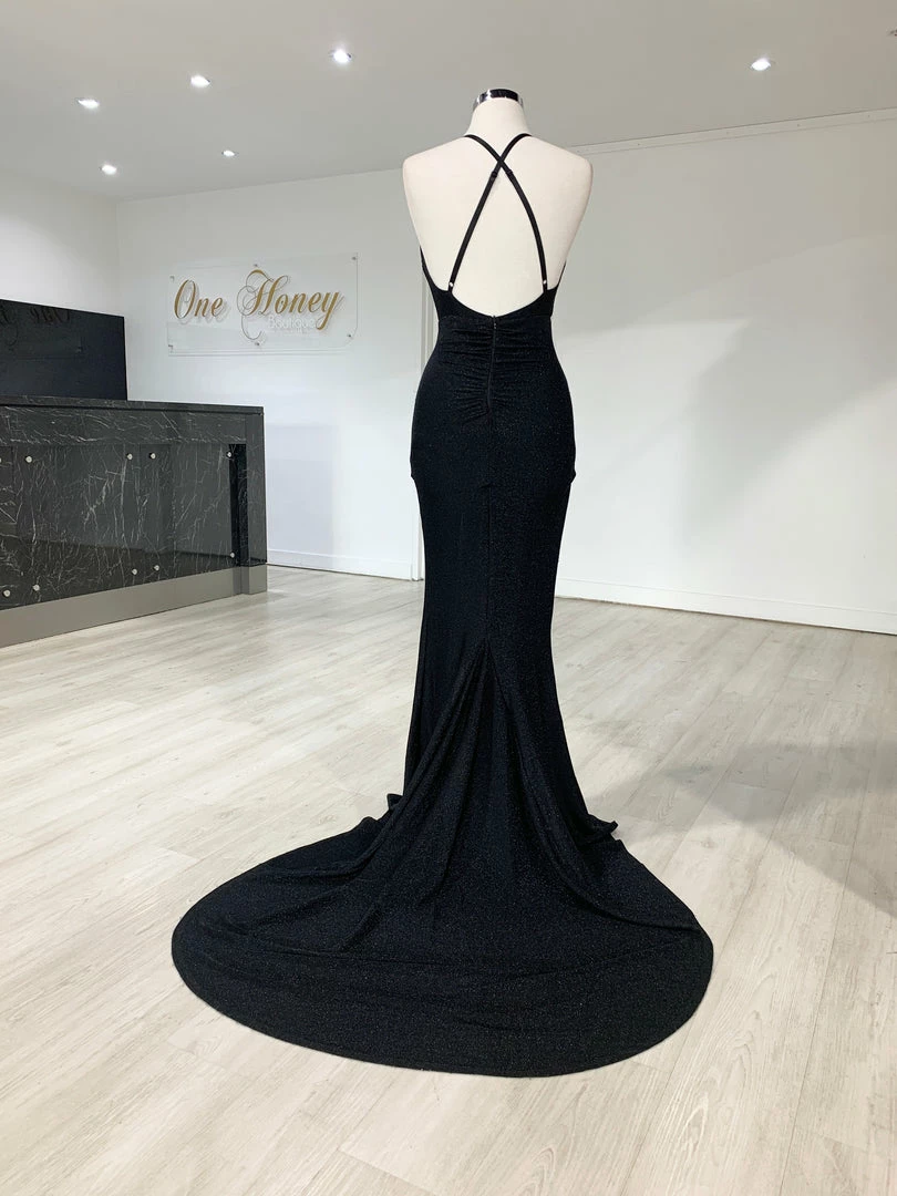 Honey Couture LUREX Black Sparkle Mermaid Evening Gown Dress NEW ARRIVALS 9 Honey Couture LUREX Black Sparkle Mermaid Evening Gown Dress NEW ARRIVALS