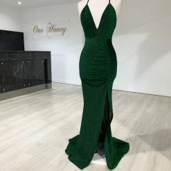 Honey Couture LUREX Emerald Green Sparkle Mermaid Evening Gown Dress NEW ARRIVALS 10 Honey Couture LUREX Emerald Green Sparkle Mermaid Evening Gown Dress NEW ARRIVALS