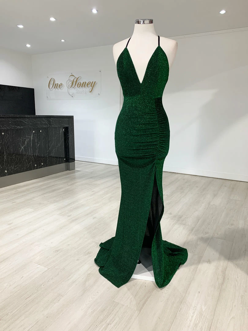 Honey Couture LUREX Emerald Green Sparkle Mermaid Evening Gown Dress NEW ARRIVALS 5 Honey Couture LUREX Emerald Green Sparkle Mermaid Evening Gown Dress NEW ARRIVALS