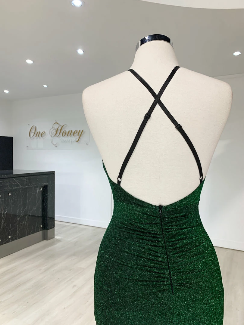 Honey Couture LUREX Emerald Green Sparkle Mermaid Evening Gown Dress NEW ARRIVALS 7 Honey Couture LUREX Emerald Green Sparkle Mermaid Evening Gown Dress NEW ARRIVALS