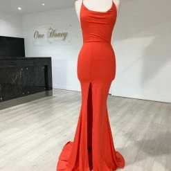Honey Couture CIARA Red Low Back Formal Dress NEW ARRIVALS