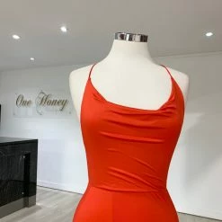 Honey Couture CIARA Red Low Back Formal Dress NEW ARRIVALS