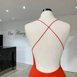 Honey Couture CIARA Red Low Back Formal Dress NEW ARRIVALS