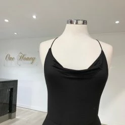 NEW ARRIVALS Honey Couture CIARA Black Low Back Formal Dress