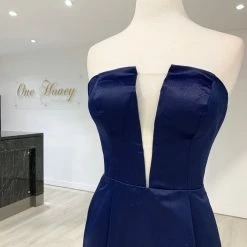 Honey Couture Made To Your Measurements Honey Couture MISHAYLA Strapless Mermaid Train W Leg Split Formal Dress NEW ARRIVALS