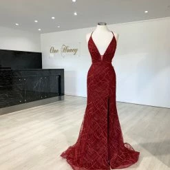 Tina Holly Couture Made To Order Tina Holly Couture Designer TW001 Wine Mermaid Formal Dress NEW ARRIVALS