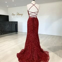 Tina Holly Couture Made To Order Tina Holly Couture Designer TW001 Wine Mermaid Formal Dress NEW ARRIVALS