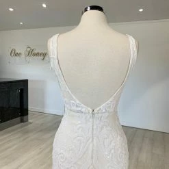 Tina Holly Couture Made To Order Tina Holly Couture BA109 Off White Sequin & Lace Mermaid Bridal Formal Dress
