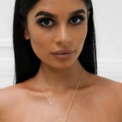 Honey Couture Purple Crystal Pendant & Gold Chain Necklace