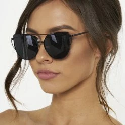 Honey Couture Sunglasses Honey Couture KOURTNEY Black On Black Sunglasses