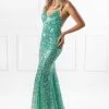 One Honey Boutique The MARINDA Teal Green Sequin Corset Mermaid Formal Gown NEW ARRIVALS