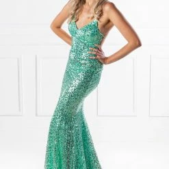 One Honey Boutique The MARINDA Teal Green Sequin Corset Mermaid Formal Gown NEW ARRIVALS