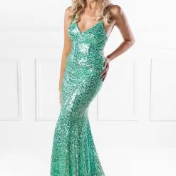 One Honey Boutique The MARINDA Teal Green Sequin Corset Mermaid Formal Gown NEW ARRIVALS