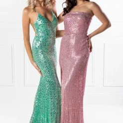 One Honey Boutique The MARINDA Teal Green Sequin Corset Mermaid Formal Gown NEW ARRIVALS