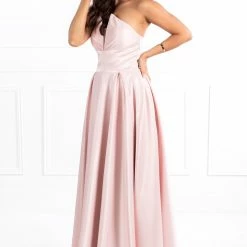 Honey Couture Made To Your Measurements NEW ARRIVALS Honey Couture LAYLAH V Front Bustier A Line Made To Order Formal Dress