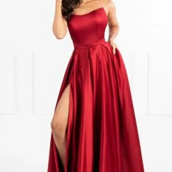 Honey Couture Made To Your Measurements NEW ARRIVALS Honey Couture VICTORIA Strapless A Line Ballgown Made To Order Formal Dress