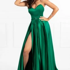 Honey Couture Made To Your Measurements NEW ARRIVALS Honey Couture HELENA Strapless A Line Gown Made To Order Formal Dress