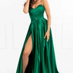 Honey Couture Made To Your Measurements NEW ARRIVALS Honey Couture HELENA Strapless A Line Gown Made To Order Formal Dress