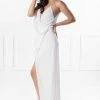 NEW ARRIVALS Honey Couture SHANIKA White One Sleeve Sequin Formal Dress