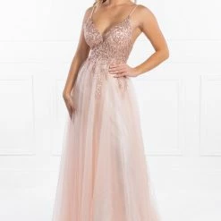 Honey Couture EDEN Blush Crystal Beaded Tulle Formal Gown 20 Honey Couture EDEN Blush Crystal Beaded Tulle Formal Gown