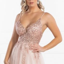 Honey Couture EDEN Blush Crystal Beaded Tulle Formal Gown 22 Honey Couture EDEN Blush Crystal Beaded Tulle Formal Gown
