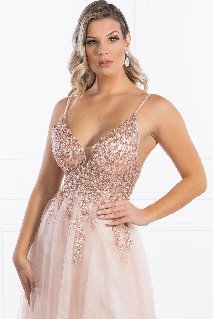 Honey Couture EDEN Blush Crystal Beaded Tulle Formal Gown 7 Honey Couture EDEN Blush Crystal Beaded Tulle Formal Gown