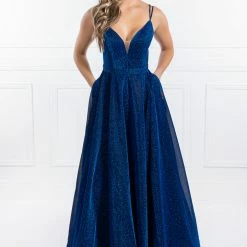 Honey Couture Made To Your Measurements Honey Couture ECLIPSE Glitter Infused Lace Up Back Fabric Formal Dress NEW ARRIVALS