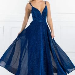 Honey Couture Made To Your Measurements Honey Couture ECLIPSE Glitter Infused Lace Up Back Fabric Formal Dress NEW ARRIVALS