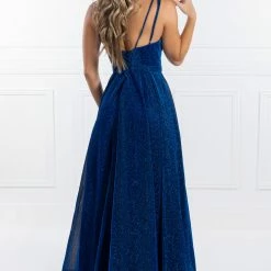 Honey Couture Made To Your Measurements Honey Couture ECLIPSE Glitter Infused Lace Up Back Fabric Formal Dress NEW ARRIVALS