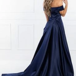 Honey Couture Made To Your Measurements Honey Couture ABIGAIL Off Shoulder Full Skirt Formal Gown