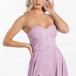 Honey Couture Made To Your Measurements Honey Couture FLORENCE Strapless Bustier Shimmer Made To Order Formal Gown NEW ARRIVALS