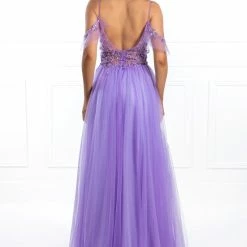 Honey Couture Made To Your Measurements Honey Couture LOLA Purple Crystal Tulle Skirt Formal Dress NEW ARRIVALS