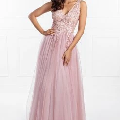 Honey Couture Made To Your Measurements NEW ARRIVALS Honey Couture SKYLAR 3D Flowers Tulle Formal Gown Dress