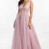 Honey Couture Made To Your Measurements NEW ARRIVALS Honey Couture SKYLAR 3D Flowers Tulle Formal Gown Dress