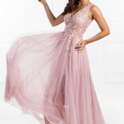 Honey Couture Made To Your Measurements NEW ARRIVALS Honey Couture SKYLAR 3D Flowers Tulle Formal Gown Dress