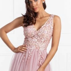 Honey Couture Made To Your Measurements NEW ARRIVALS Honey Couture SKYLAR 3D Flowers Tulle Formal Gown Dress