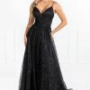 Honey Couture Made To Your Measurements Honey Couture AVA Black Glitter Sparkle Ball Gown Formal Dress NEW ARRIVALS