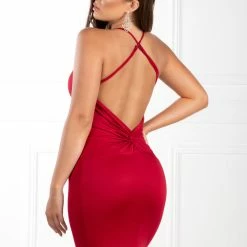 Honey Couture ANASTASIA Berry Low Back Mermaid Dress NEW ARRIVALS