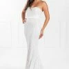 Honey Couture EVITA White Nude Strapless Sequin Wedding Formal Dress NEW ARRIVALS