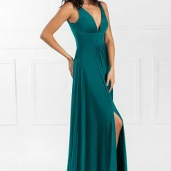 Honey Couture ELLE Emerald Green V Front Formal Dress NEW ARRIVALS