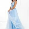 Honey Couture Made To Your Measurements Honey Couture BESS Beaded Lace Applique W Tulle Skirt Formal Dress NEW ARRIVALS