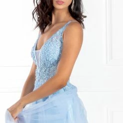 Honey Couture Made To Your Measurements Honey Couture BESS Beaded Lace Applique W Tulle Skirt Formal Dress NEW ARRIVALS