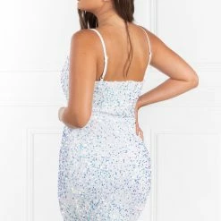 NEW ARRIVALS Honey Couture CINTA White Multi Sequin Sequin Formal Dress