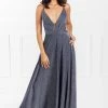Honey Couture HANA Blue Shimmer Lace Up Corset Formal Gown Dress NEW ARRIVALS
